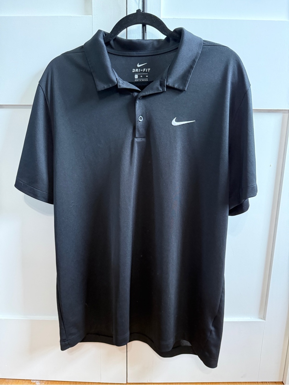 Nike Black Dri-FIT Polo with White Swoosh